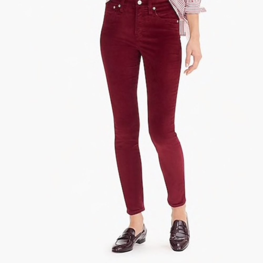J. Crew | Maroon Suede Skinny Jeans
